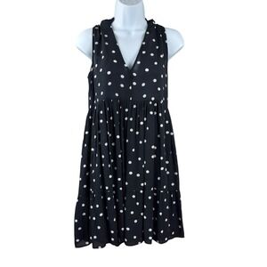 Sezane Womens Fifi‎ Dress Size 36 Black White Polka Dot Sleeveless Sundress